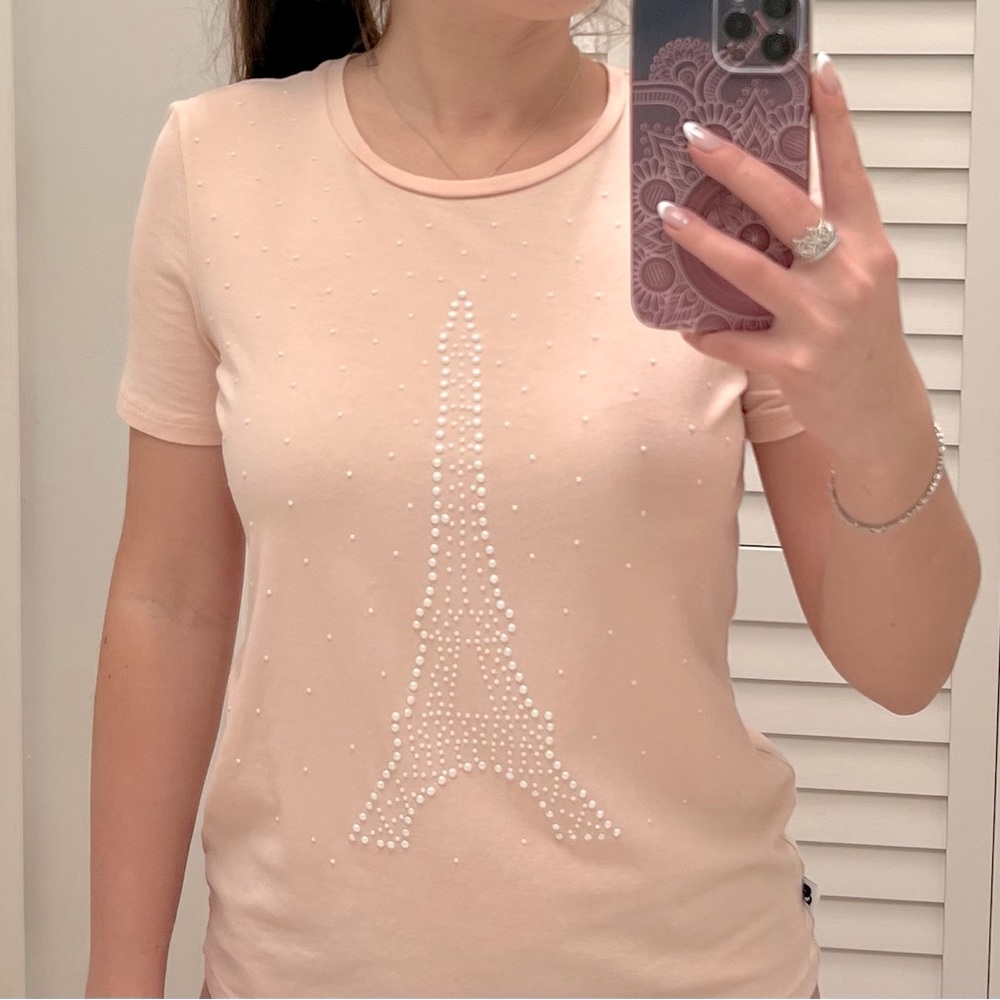 Karl Lagerfeld tee, light pink, like new